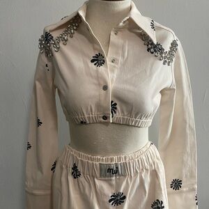 Embellished Two-Piece Set Black and White Maximalist Rodeo Western Size Small